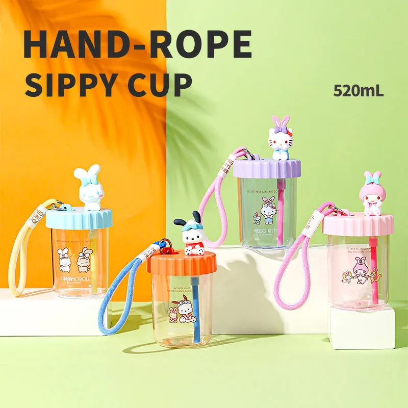 

Cinnamoroll Kuromi Pochacco My Melody Sanrio Kawaii Cartoon Cute Drawstring Suckle Plastic Cup Anime Plush Toys for Girls Gift