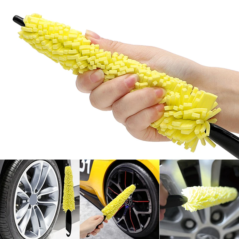 

Car Wheel Cleaning Brush Tire Washing Tool Clean Soft Microfiber Wheel Rim Brush Auto Motorcycle Tire Rim Detailing Wash Cleaner