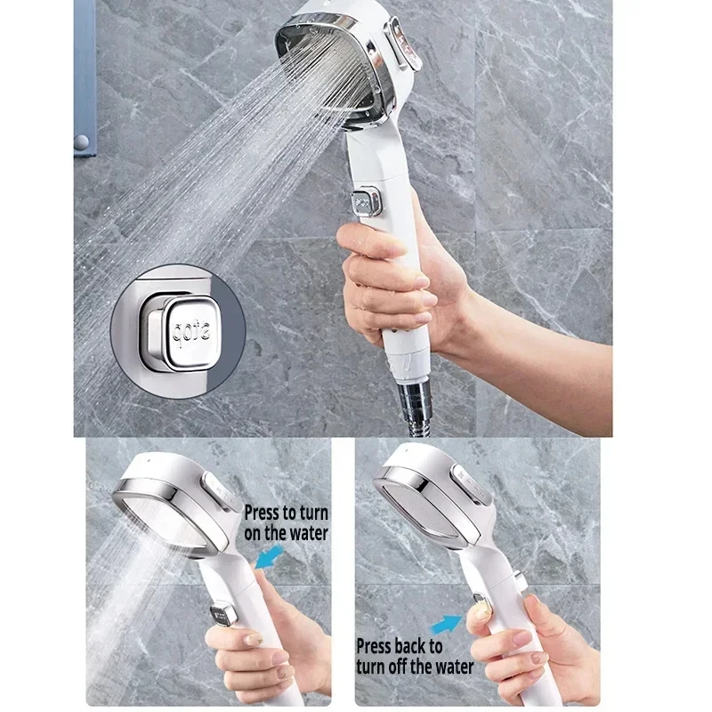 Xiaomi Mijia Shower Booster Showerhead Powerful Booster 3-modes Adjustable Shower Head Bathroom Water Head Rain Home Shower Set 4