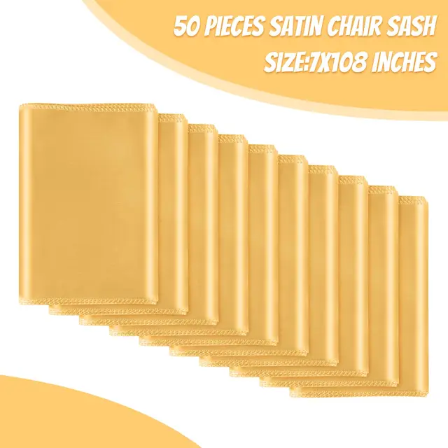 Ceinturage de Chaise en Satin avec Nministériels d Décoratif, Ruban pour ixde Mariage, Banquet, Décoration de Cuisine à Domicile, 10/50 Pièces 2