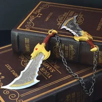 15cm God of War Game Metal Weapon Model Ragnarok Kratos Weapon Blades of Chaos Runic Double Blade  Sword Samurai Gifts Toys Boys 2
