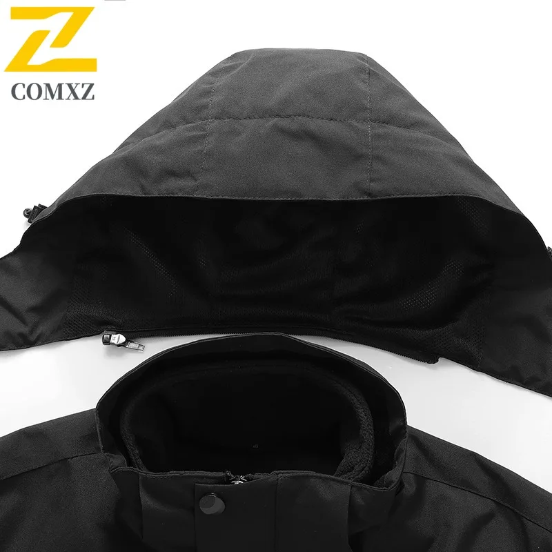 COMXZ Outdoor Mountaineering Mens Jacket Thickened Windproof Warm Coat Casual Travel Cold Resistant Winter New Windbreaker