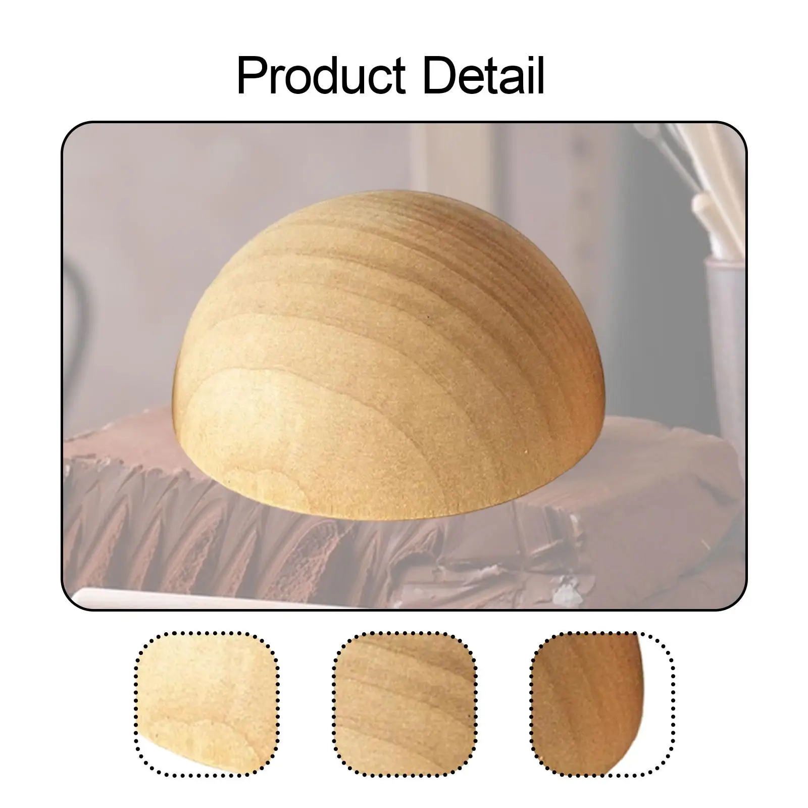 반 나무 공 대형 DIY 장식 프로젝트 가구 액세서리 단단한 나무 미완성 점토 도구 공예품을위한 반 구형