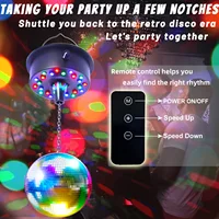 Remote Control Disco Ball Rotating Motor  5RPM--10RPM Adjustable Speed,Plug/Battery Powered Mirror Ball Motor  Ball Not Include 2
