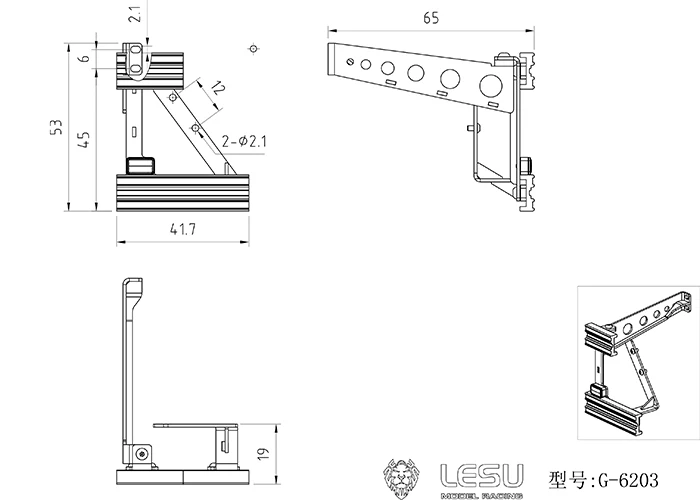 RC 1/14 LESU LKW Metall-Schutzgeländer-Pedal für Tamiya Hydraulikbagger Lader Muldenkipper für SCANIA MAN VOLVO Kipper DIY-Teile – Detail 3