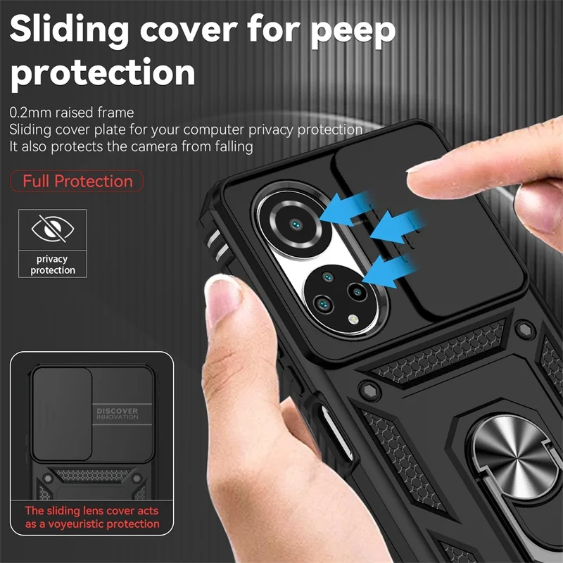 Enhanced Shockproof Armor Phone Case with Magnetic Holder and Lens Protector