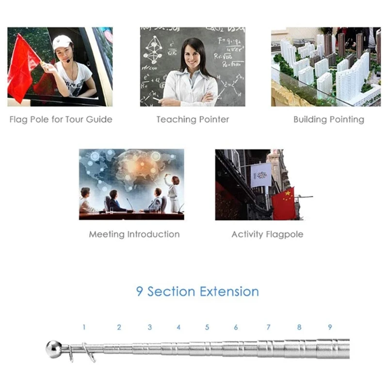 

4Pcs Telescopic Pointer Stick Teacher Pointer For Classroom Retractable Pointer Whiteboard Pointer (Flagpole)