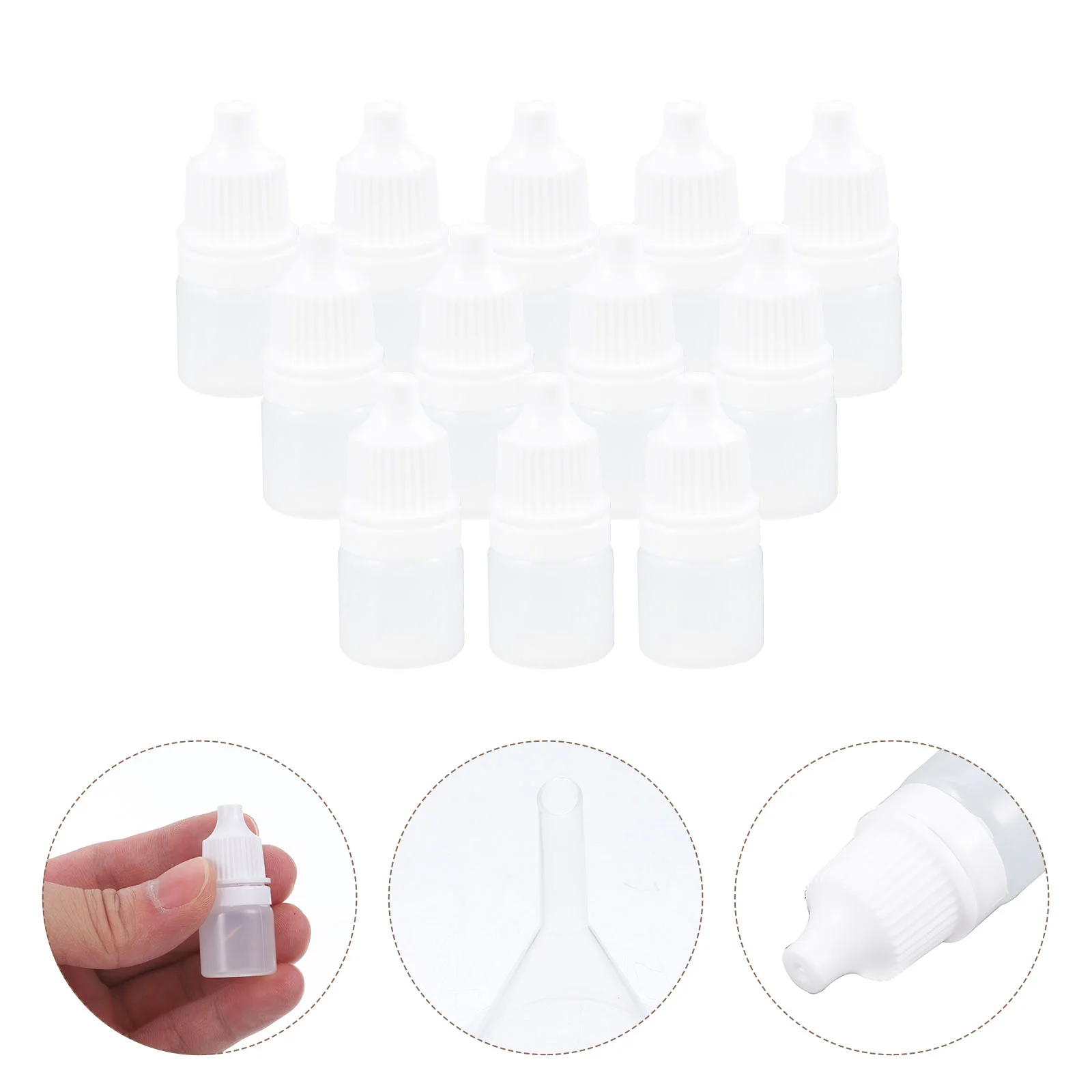 12 Pcs 3ml White Empty Squeezable Dropper Bottle Saline Plastic Refillable Reusable Eye Pipette
