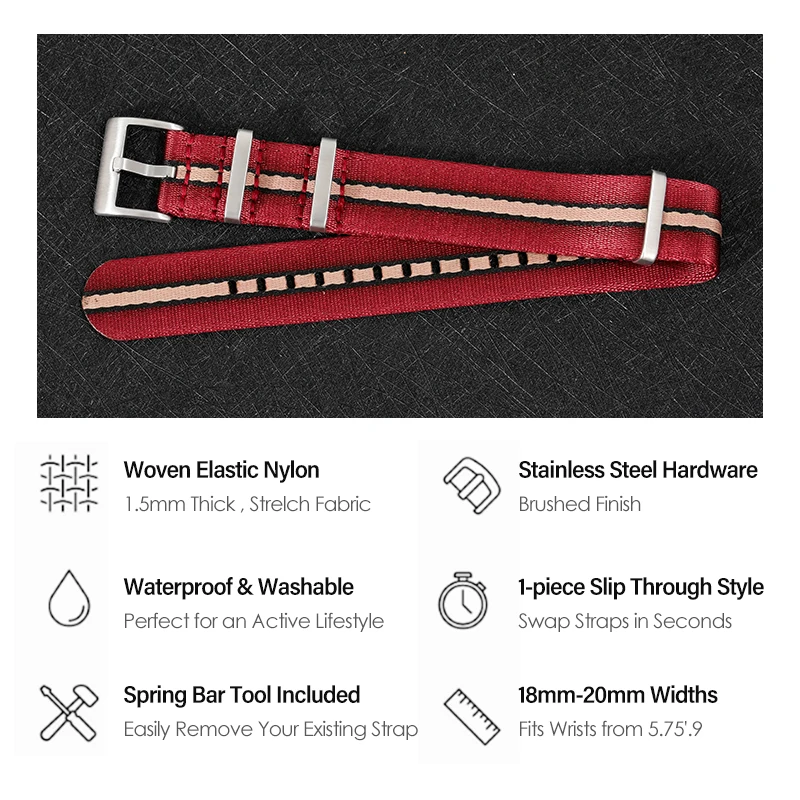 Nylon Watch Strap 20mm 22mm Premium Soft Watch Band Universal Sports For  007 Replacement Correa Reloj