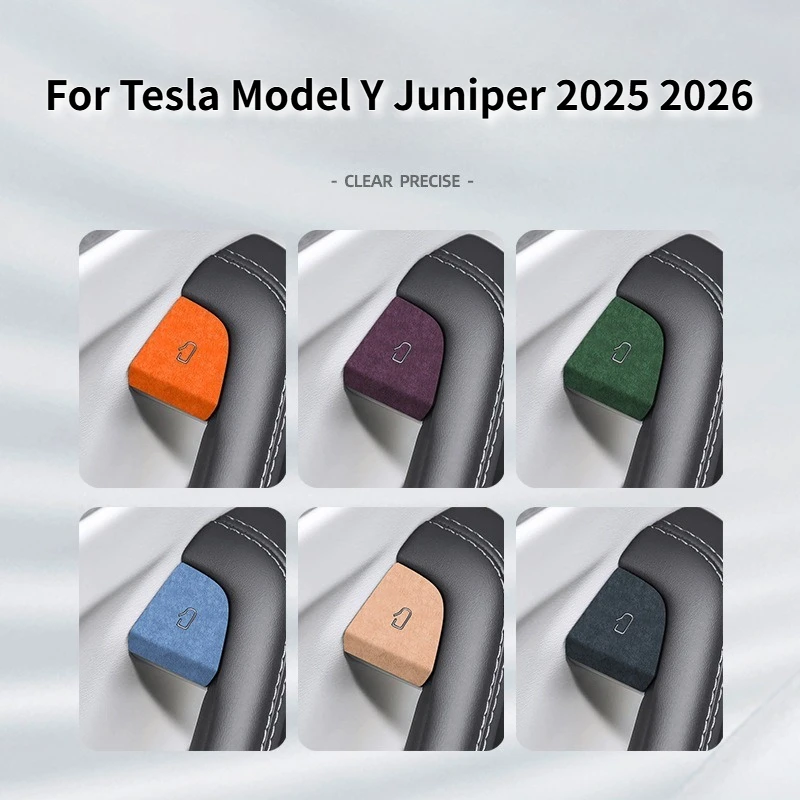 Für Tesla Model Y Juniper 2025 2026 Auto-Innenraum Wildleder-Türknopf-Zierleisten Aufkleber Patch-Verkleidung Auto-Dekorationszubehör ﻿
