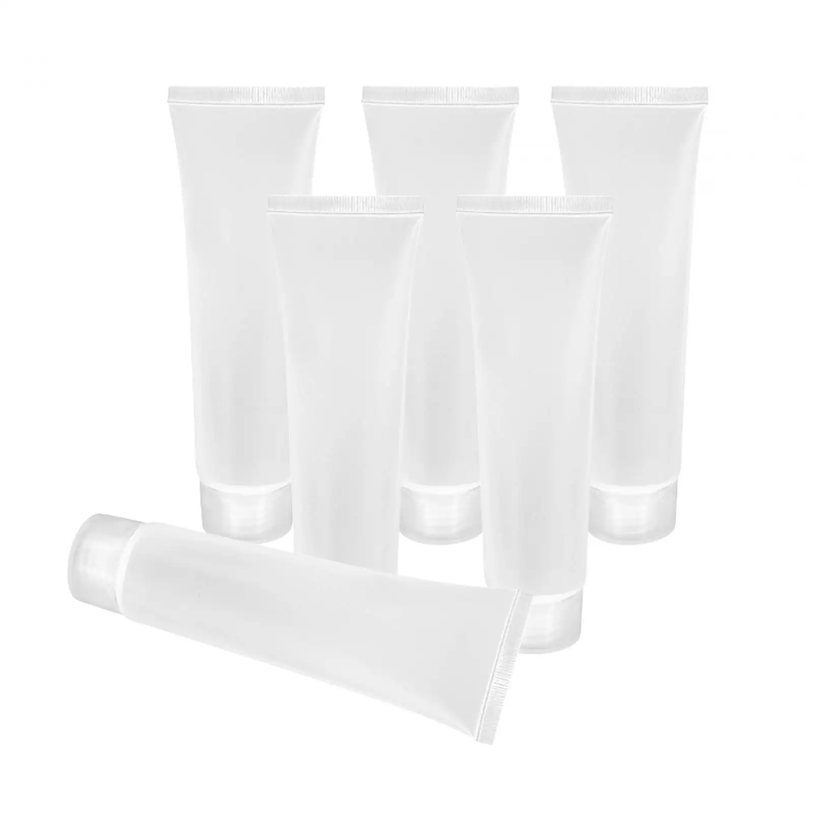 2x6 Pieces Makeup Sample Soft Container Tube Bottle for Split Shampoo Cleanser 100ml Screw Cap