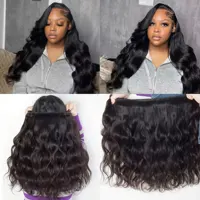 Extensions de cheveux humains 100% naturels brésiliens noirs Remy, qualité non traitée, ondulés et bouclés, 16A Body Wave, 30 et 32 pouces 7
