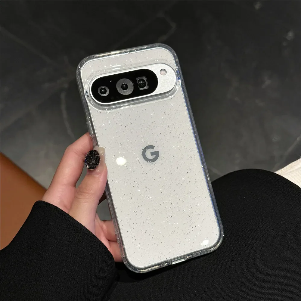 Acrylic+TPU Bling Glitter Transparent Shockproof Phone Case - Shining Starry Sky Design