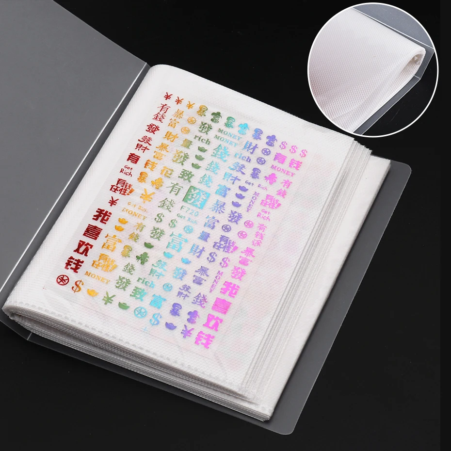 

40 Slots Nail Stickers Displayer Showing Book Transparent Plastic File Storage Nail Decals Package Manicure Accessories JI1991