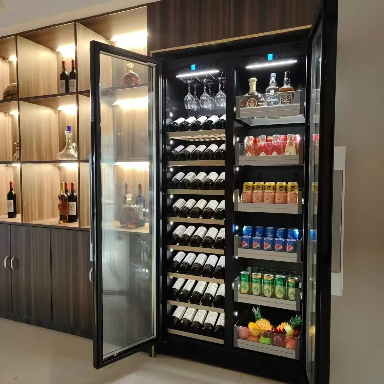 popular High End Electric Wine Fridge classic color Wine Refrigerator Dual Zone Fridge Cooler