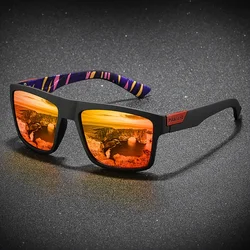 Polarized Sports Glasses for Men - TAC Lens, PC Frame, Classic Square Design, Full Coverage for Outdoor Activities (Red)