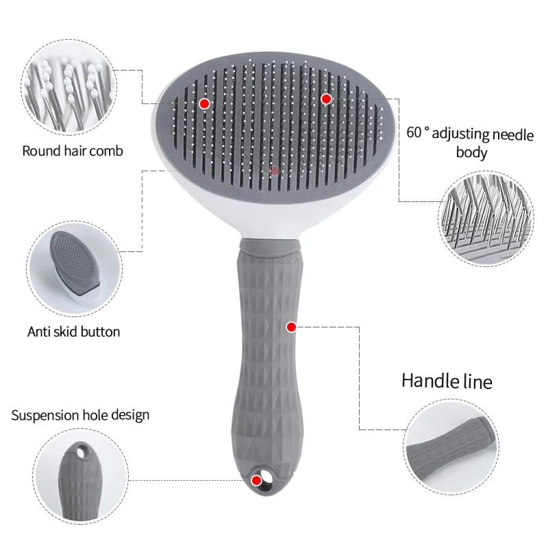 

Dog Pet Brush Cat Comb Self Cleaning Pet Hair Remover Brush For Dogs Cats Grooming Tools Pets Dematting Comb Dogs Accessories