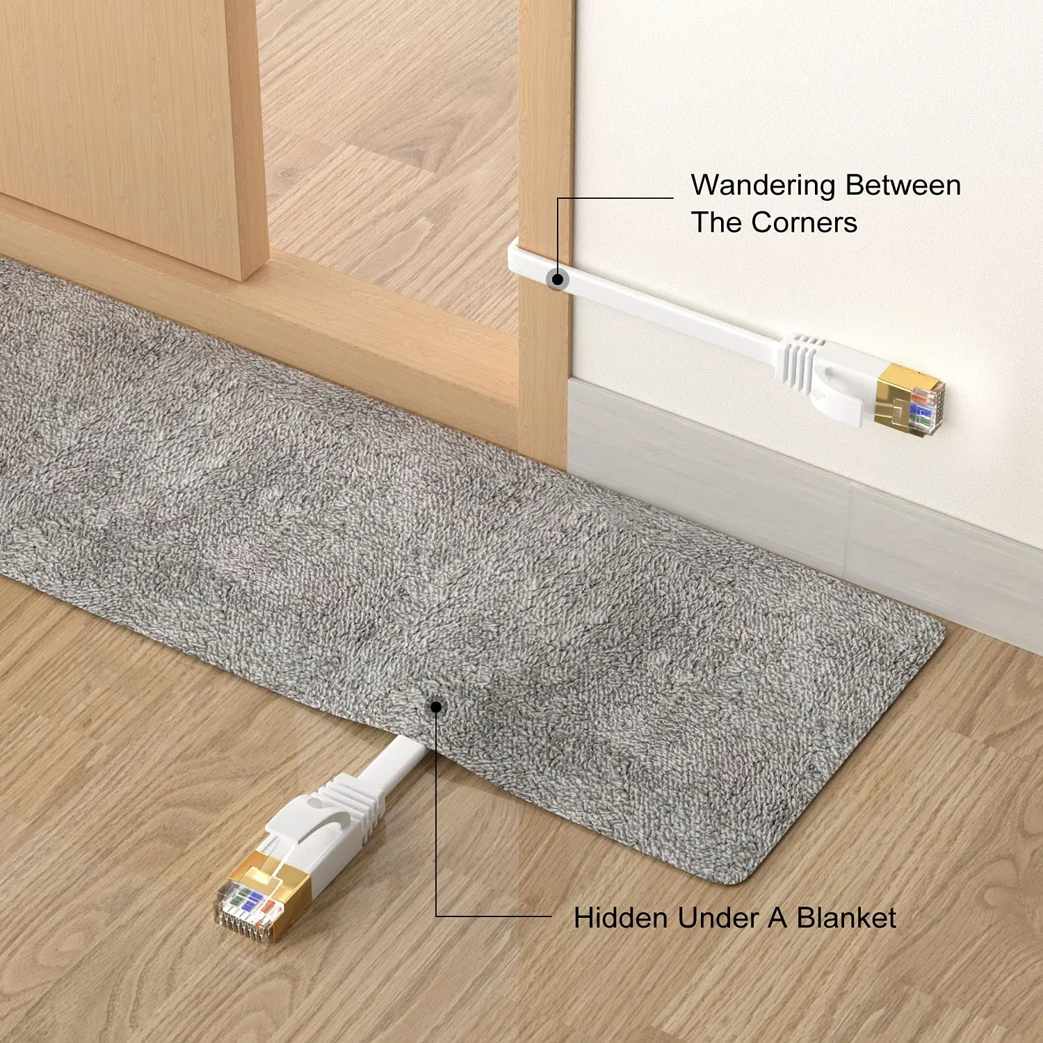 High-Speed Flat Shielded Cat 7 Ethernet Cable for Internet Connectivity
