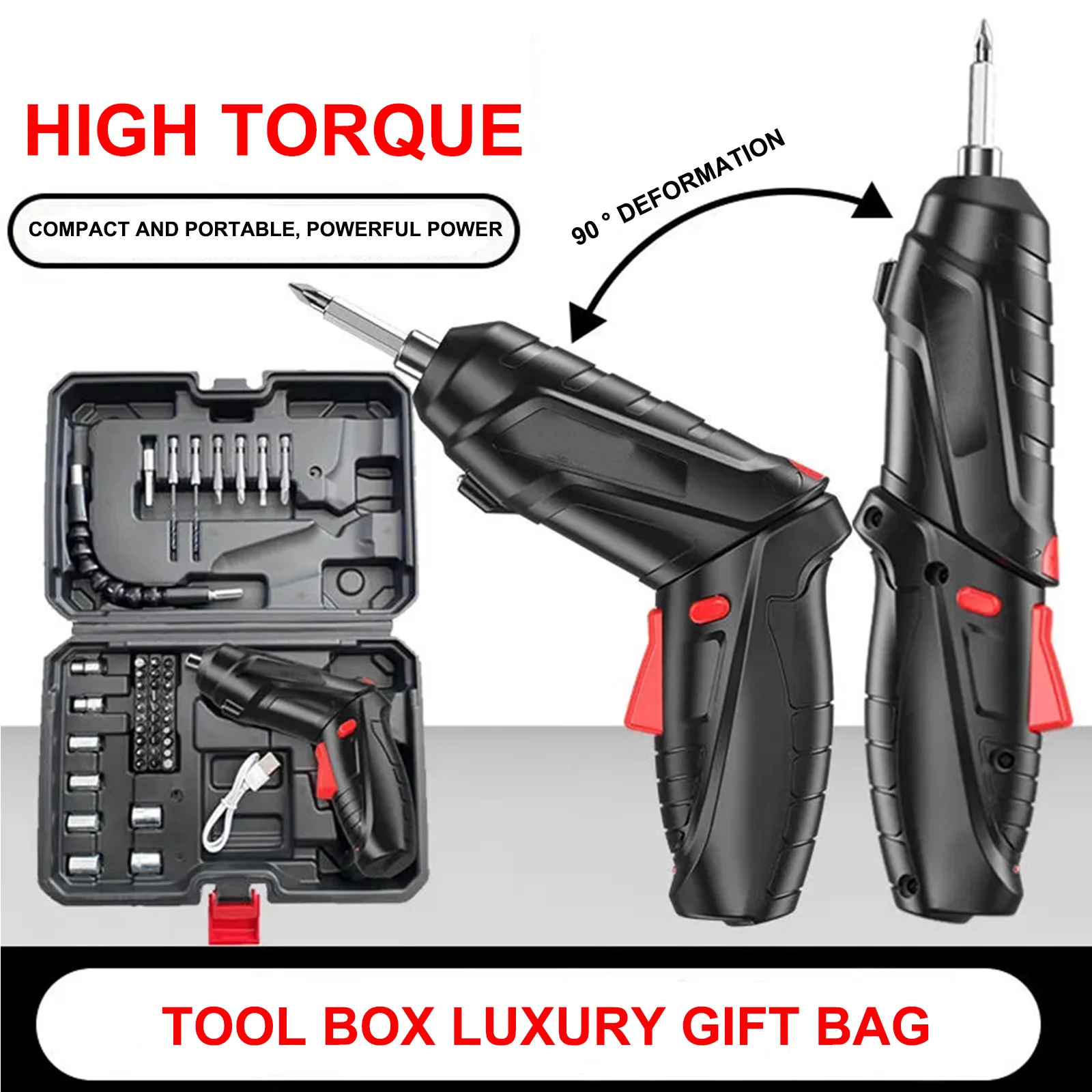 

Electric Screwdriver Household Mini Electric Drill Rechargeable Screw Set Mini Multi-Function Lithium Screwdriver Foldable Wirel