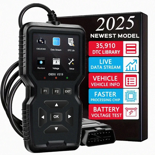 2024 V519 Professional Obd2 Scanner - USB Powered Car