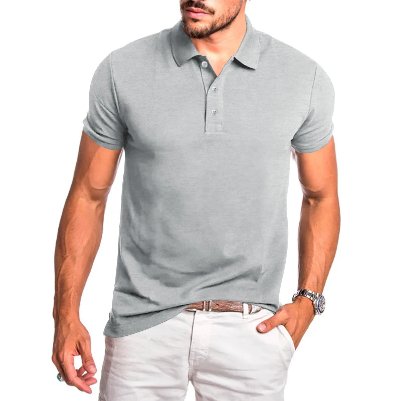 

2023 Summer Hot Selling New Men's Casual Simple Solid Short Sleeve Daily Sports Round Neck T-shirt POLO Shirt