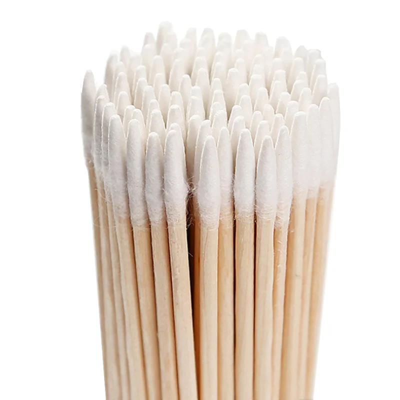 500pcs Disposable Wooden Cotton Swabs Eyebrow Eyeline Lips Makeup Aid Tools Ultra-fine Tip Head Nails Ear Cleaning Cotton Sticks 3