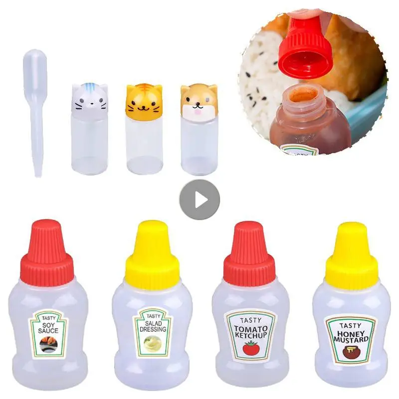1SetMiniSauceBottleRefillableKetchupHoneySaladContainers