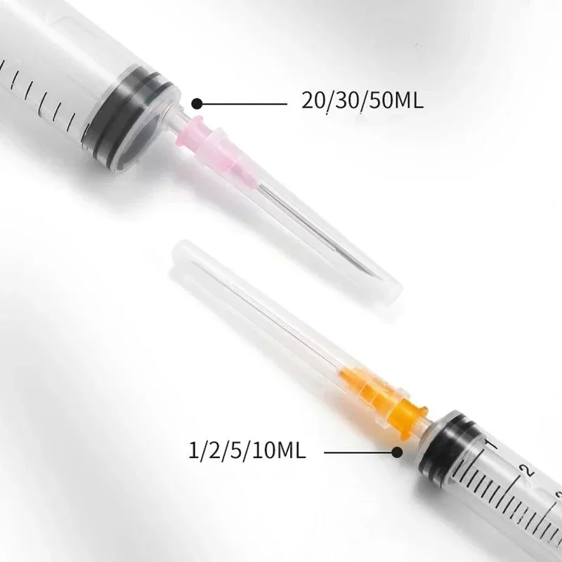 Seringa Veterinária Plástica Descartável com Agulhas, Medição de Recarga, Adequado para Pet Laboratory Dedicado Individualmente Embalado, 1ml 2ml