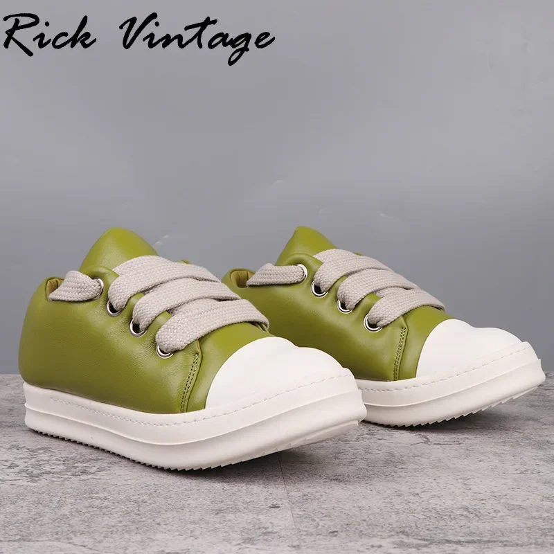 Rick Vintage Chunky Sneakers Women Pudgy Casual Shoes RO Platform Sports Shoes Real Leather Men's Fashion Sneakers Large Size 46