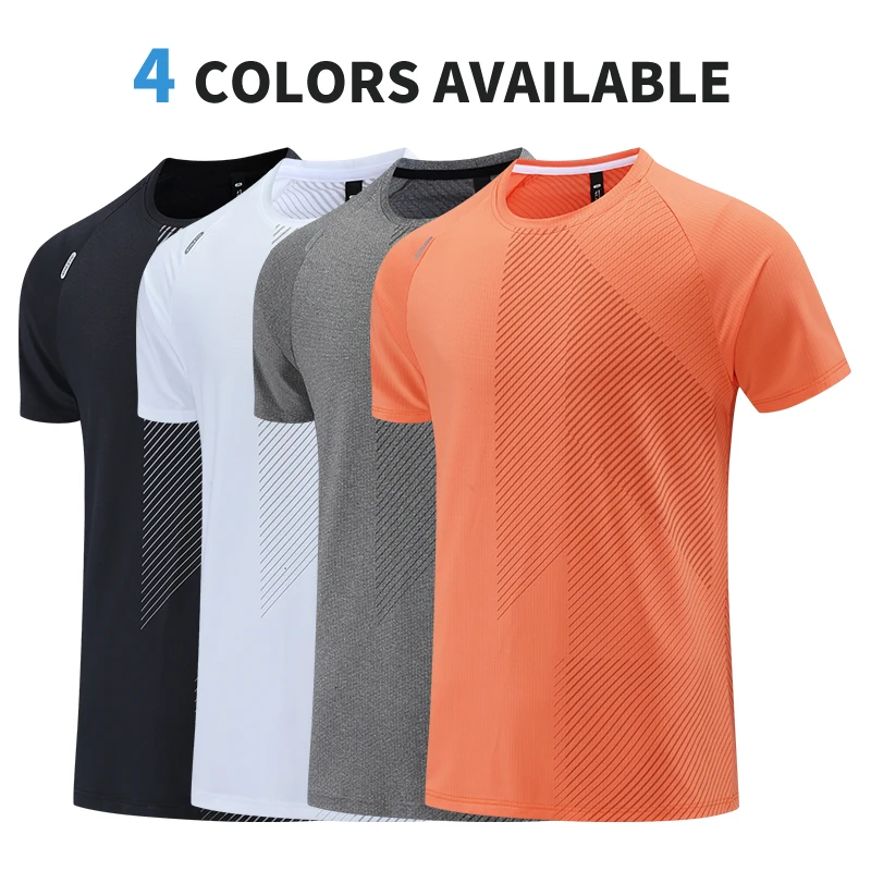 Mens Short Sleeve Sport t Shirt Quick Dry Running t-Shirt Breathable Outdoor Fitness Shirt Top Gym Football Man Clothes R428 4