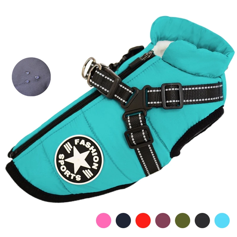 WinterPuppyCoatwithHarnessWaterproofPetJacketforSmallMedium