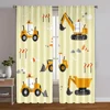 2pcs, Window Treatment Curtains Truck Tractor Machine Washable Fabric,Without Electricity Wall Decor for Indoor Celebrations, 1