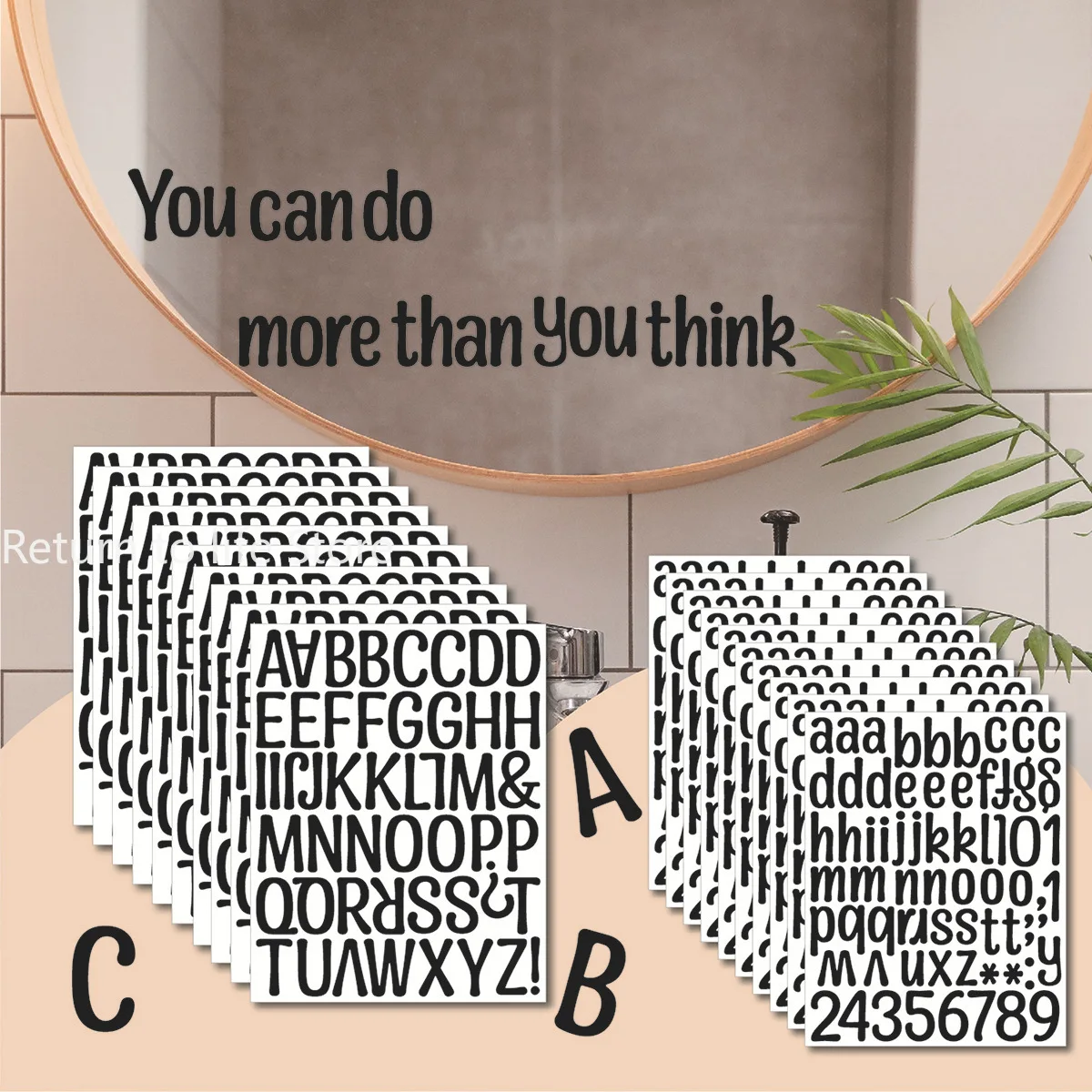 Wanmu 10 Blätter Selbstklebende Buchstaben Aufkleber - Weiße Vinyl Alphabet & Zahlen Sticker Für DIY Projekte