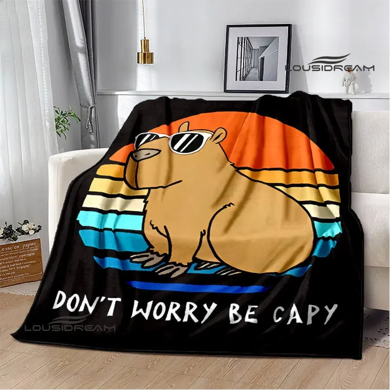 The Capybara Club Anime blanket throw cubre cama Warm blankets for beds Picnic blanket birthday gift 5
