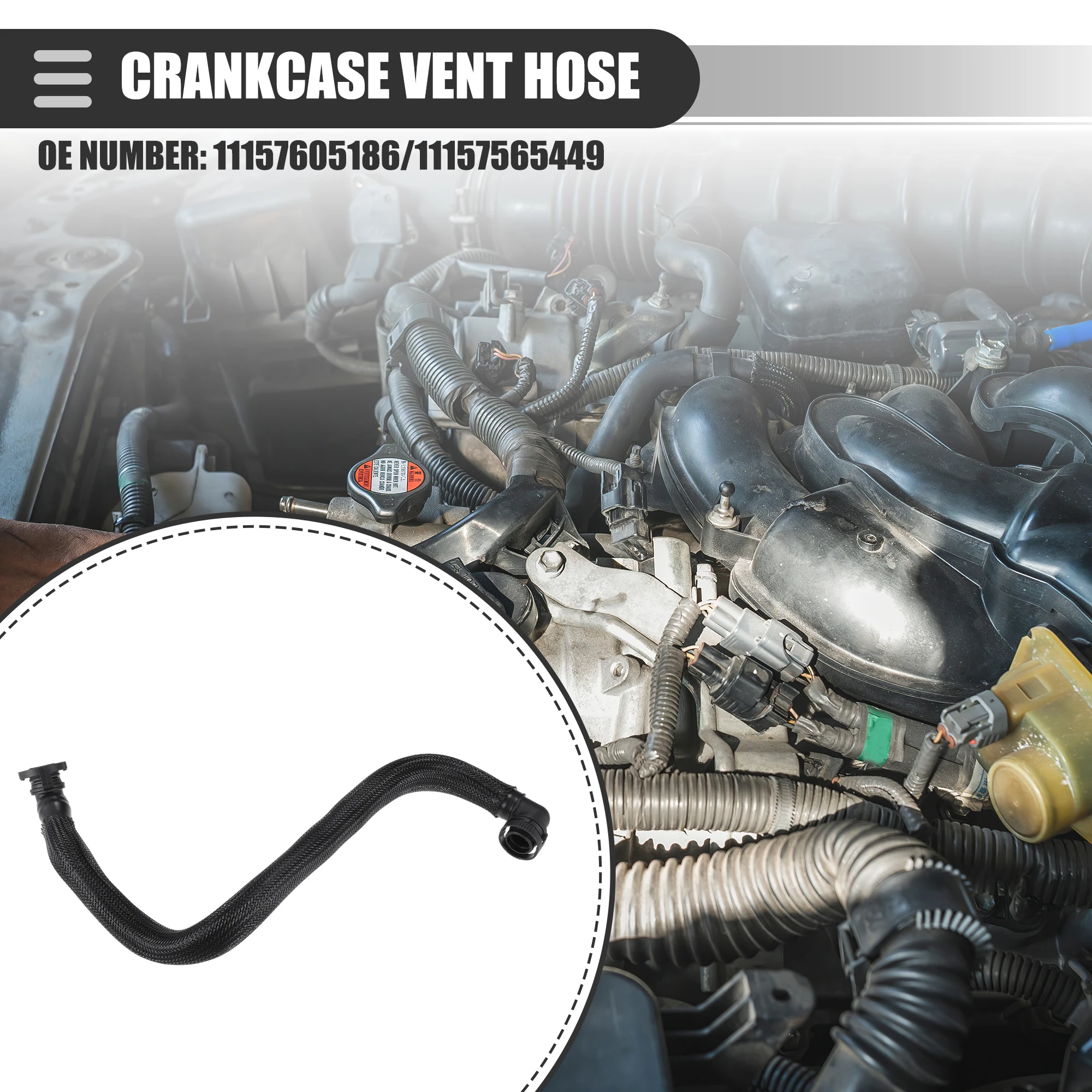 UXCELL Crankcase Vent Hose Tube PCV Valve Hose for Mini Cooper 1.6L 2007 2008 2009 2010 2011 2012 No.11157605186/11157565449