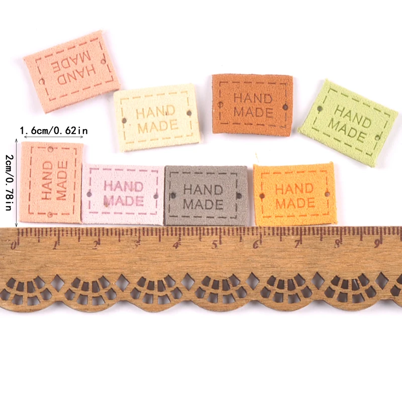 Handmade Embossed PU Cloth Tags for DIY Garment Sewing Accessories (20 Pcs)