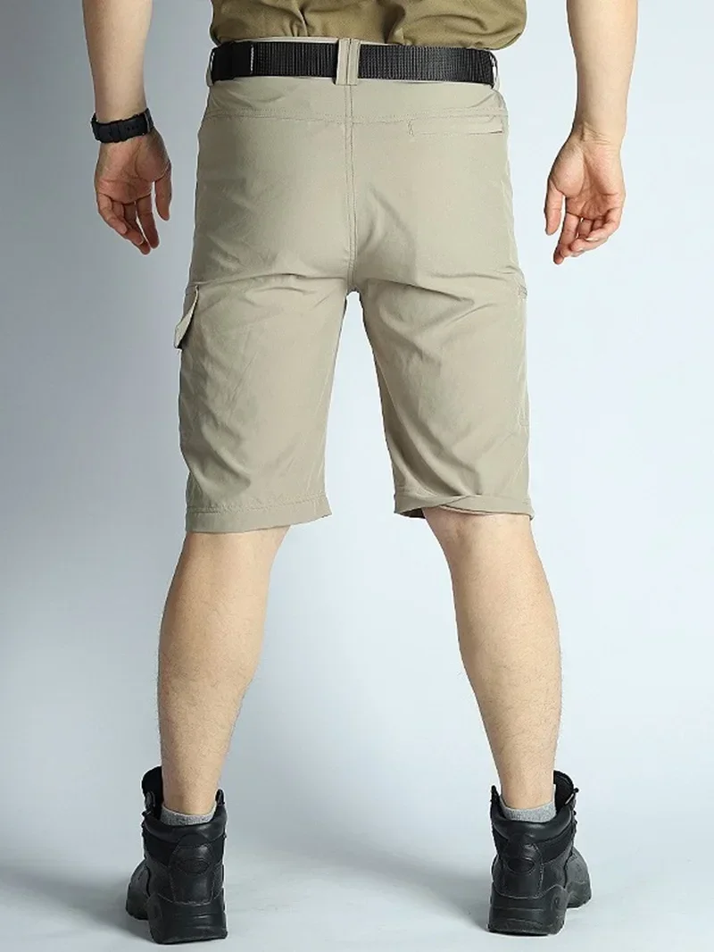 Two Ways Wearing Cargo Pants Quick Dry Tactical Pants Summer Working Trousers Multi Pockets Detachable Long Hiking Pants Outdoor 4