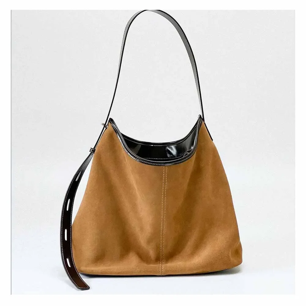 

MS Matte Cowhide Tote Bag Soft Leather Woman Bags Autumn New Lady Luxury Cowhide Handbag and Purses Shoulder Lady Hobos 2023