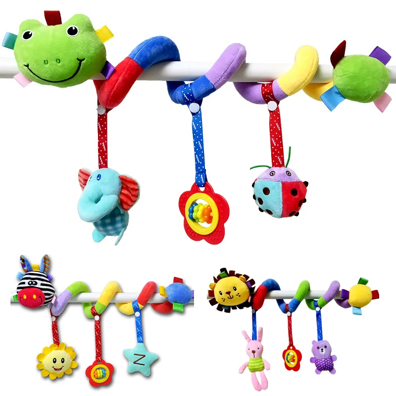 Baby Toy Stroller Spiral Activity Plush Hanging Rattle Toys Car Seat Toys Stroller Sensory Toy For 0 6 12 24 Months Newborn Gift - 2