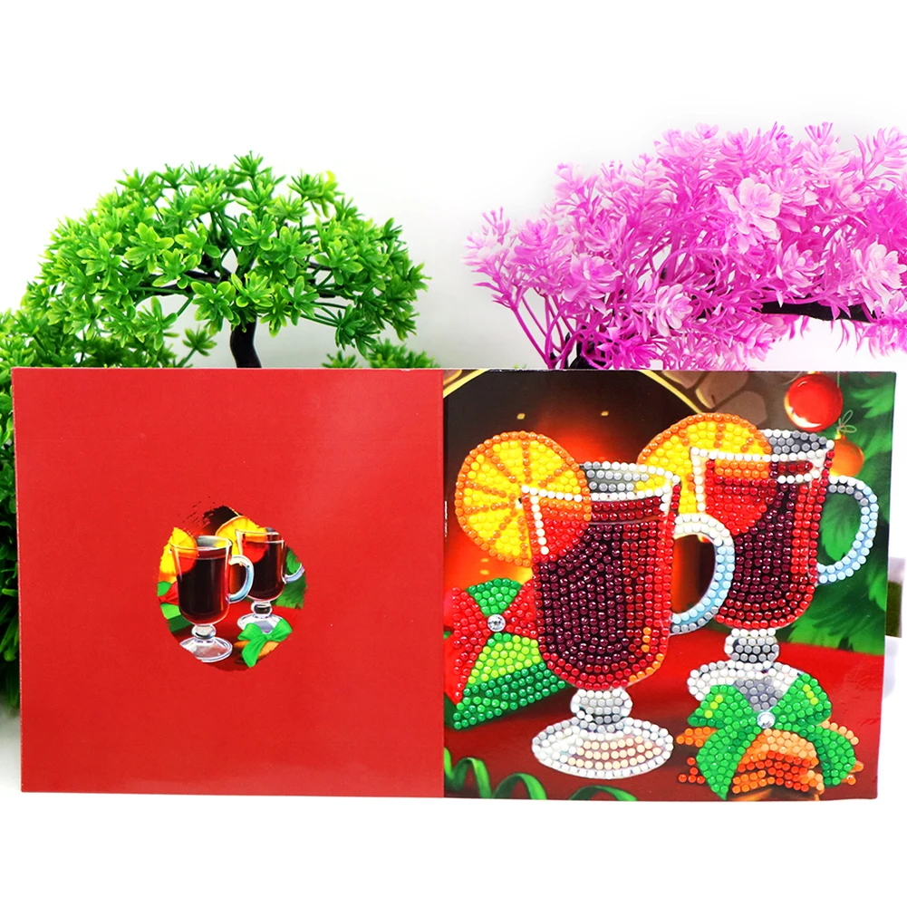 8pcs DIY Diamond Art Greeting Cards Festival Party Designs Diamond Art Handmade Cards Creative Birthday & Thanksgiving Card Kit