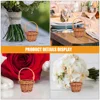 12 Pcs Mini Shopping Basket Stylish Rattan Model Miniature Flower Portable Handheld Decorative House Baskets 2