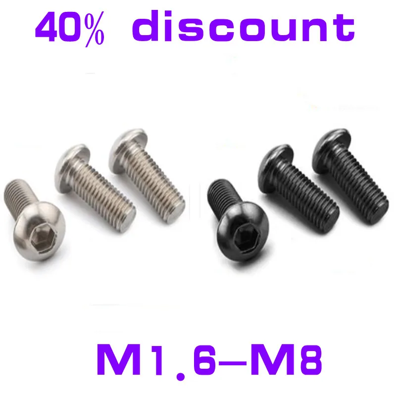 M3 M4 M5 Countersunk Hex Socket Screws Black A2 Stainless Steel Allen Key Bolts 