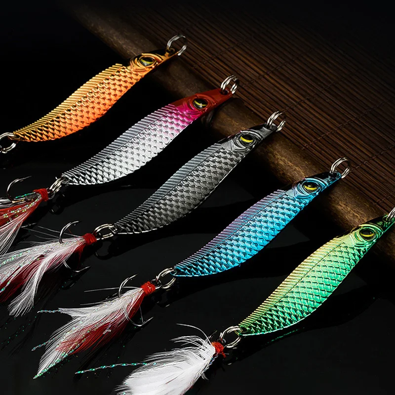 ISIYINER Leurres de Pêche Cuillère Dur Peche Truite Kit en Métal