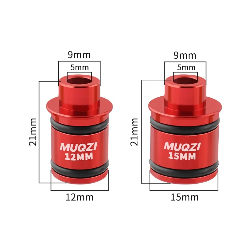 Thru Axle to Quick Release Adapter 15/12mm to 9mm for Bike Wheels Hub