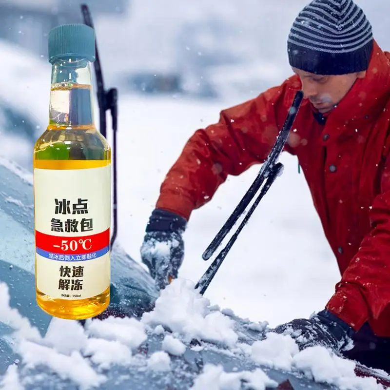 Ice Melter Fast Acting Snow Melter 150ml Snow Removal Liquid Windshields Winter Frost Melt Car Frost Removal Effective For