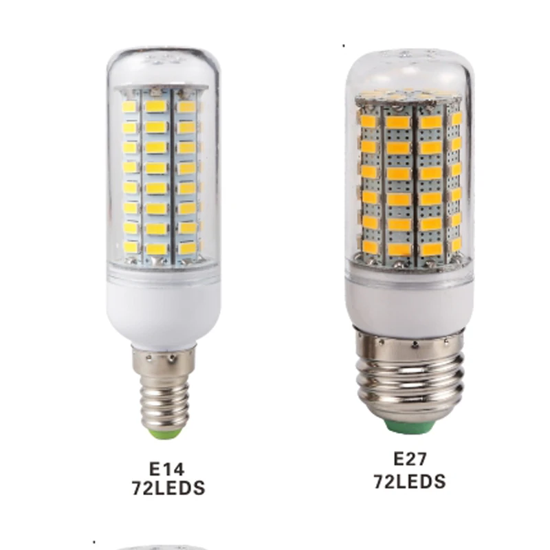 E27 E14 LED Corn Bulb 72 LEDs SMD 5730 220V Lampada LED Lamp Chandelier Candle LED Light Bombilla E27 E14 LED Co