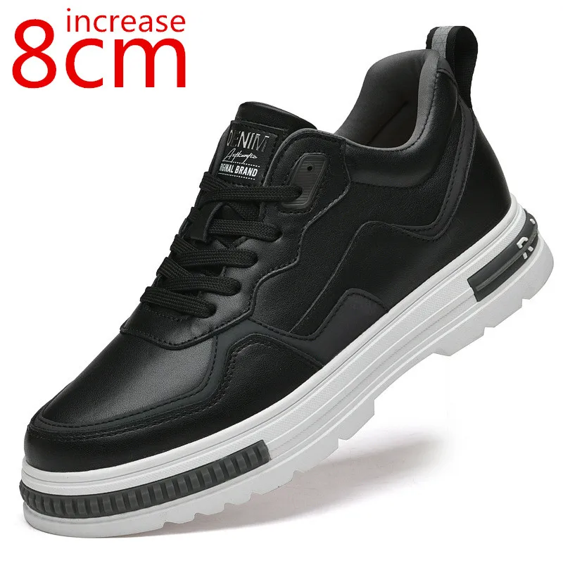 

Increase 8cm Sneakers Men's Increasing Lace-up Leisure Elevator Shoes Breathable Sports Inner Heightening Small White Shoes Male