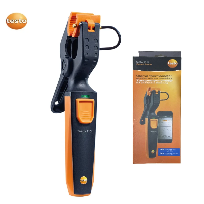 

Testo 115i Clamp thermometer operated via smartphone Smart Probes Smart Wireless Mini Clamp Thermometer Operated 0560 2115 02