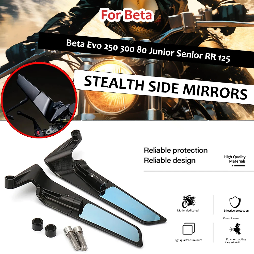 Per Beta Evo 250 300 80 Junior Senior Rr 125 200 350 390 4 Accessori Moto Specchietti Retrovisori Regolabile Wind Wing Alluminio