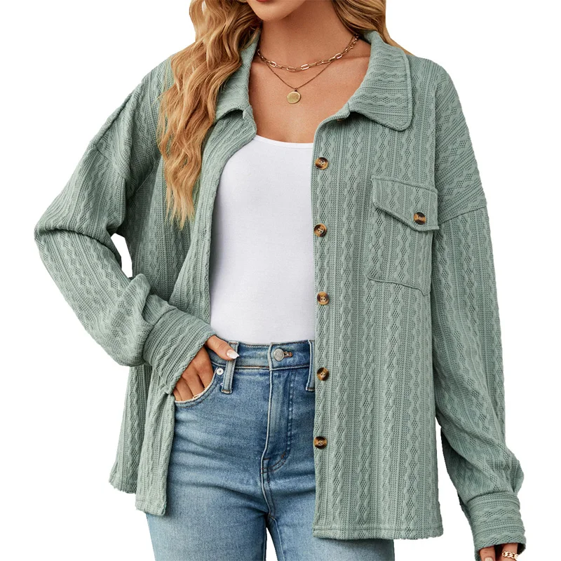2023 New Autumn and Winter Fashion Trend Simple Solid Color Lapel Small Fried Dough Twists Long Sleeve Loose Casual Women's Coat 2023 new autumn and winter fashion trend simple solid color lapel small fried dough twists long sleeve loose casual women s coat